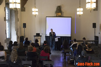 Paul Nguyen speaks at the 2015 Mindfest mental health and wellness fair hosted by the University of Toronto's Department of Psychiatry